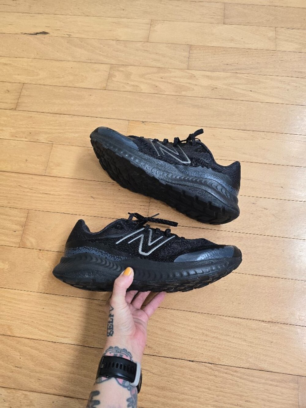 New Balance DynaSoft Nitrel v5 Trail Monochrome Black Running Sneakers MENS 12